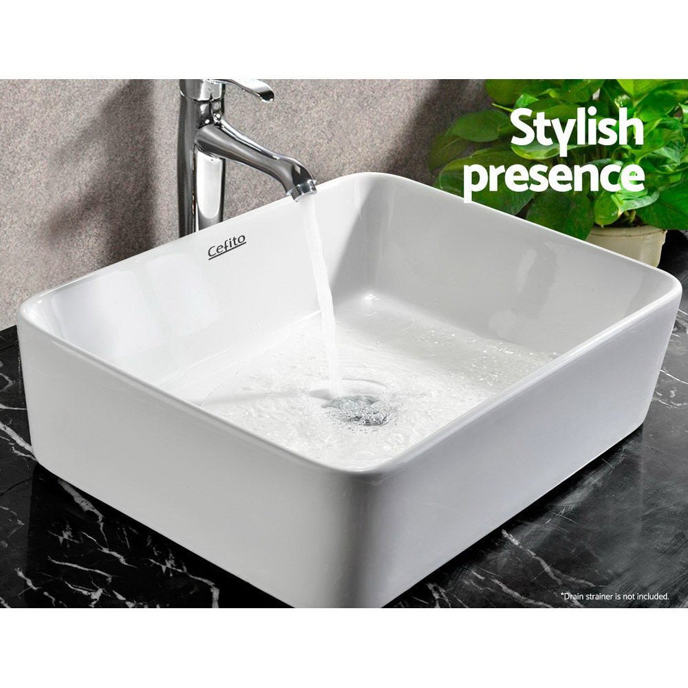 Cefito Bathroom Basin Ceramic Vanity Sink Hand Wash Bowl 48x37cm White - Home & Garden > DIY - Rivercity House & Home Co. (ABN 18 642 972 209) - Affordable Modern Furniture Australia