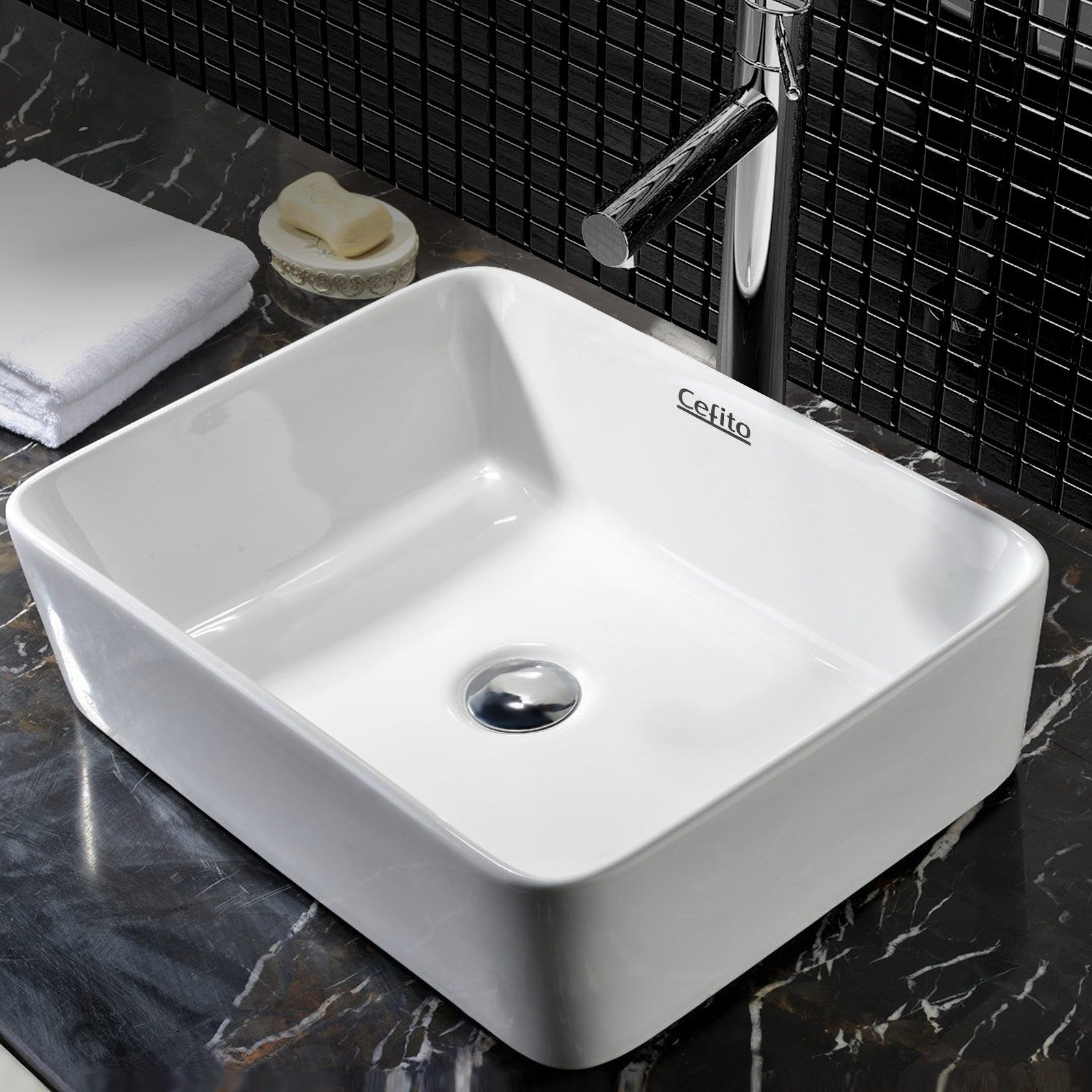 Cefito Bathroom Basin Ceramic Vanity Sink Hand Wash Bowl 48x37cm White - Home & Garden > DIY - Rivercity House & Home Co. (ABN 18 642 972 209) - Affordable Modern Furniture Australia