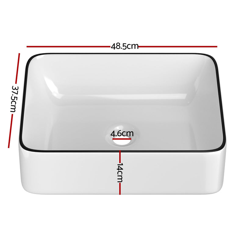 Ceramic Bathroom Basin Sink Above Counter 48x37cm - Home & Garden > DIY - Rivercity House & Home Co. (ABN 18 642 972 209) - Affordable Modern Furniture Australia
