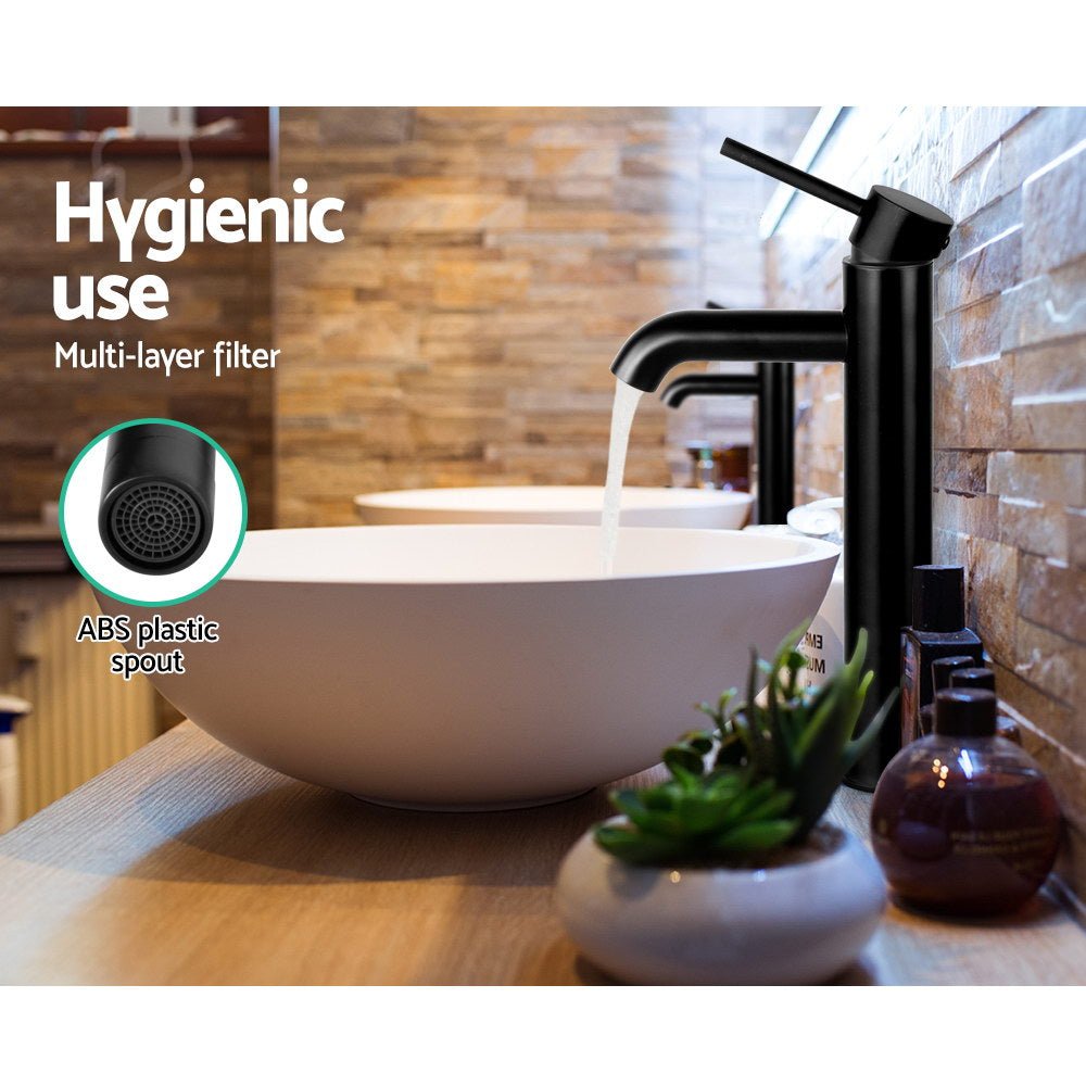 Cefito Bathroom Basin Mixer Tap Round Tall Faucet Vanity Laundry Black - Home & Garden > DIY - Rivercity House & Home Co. (ABN 18 642 972 209) - Affordable Modern Furniture Australia