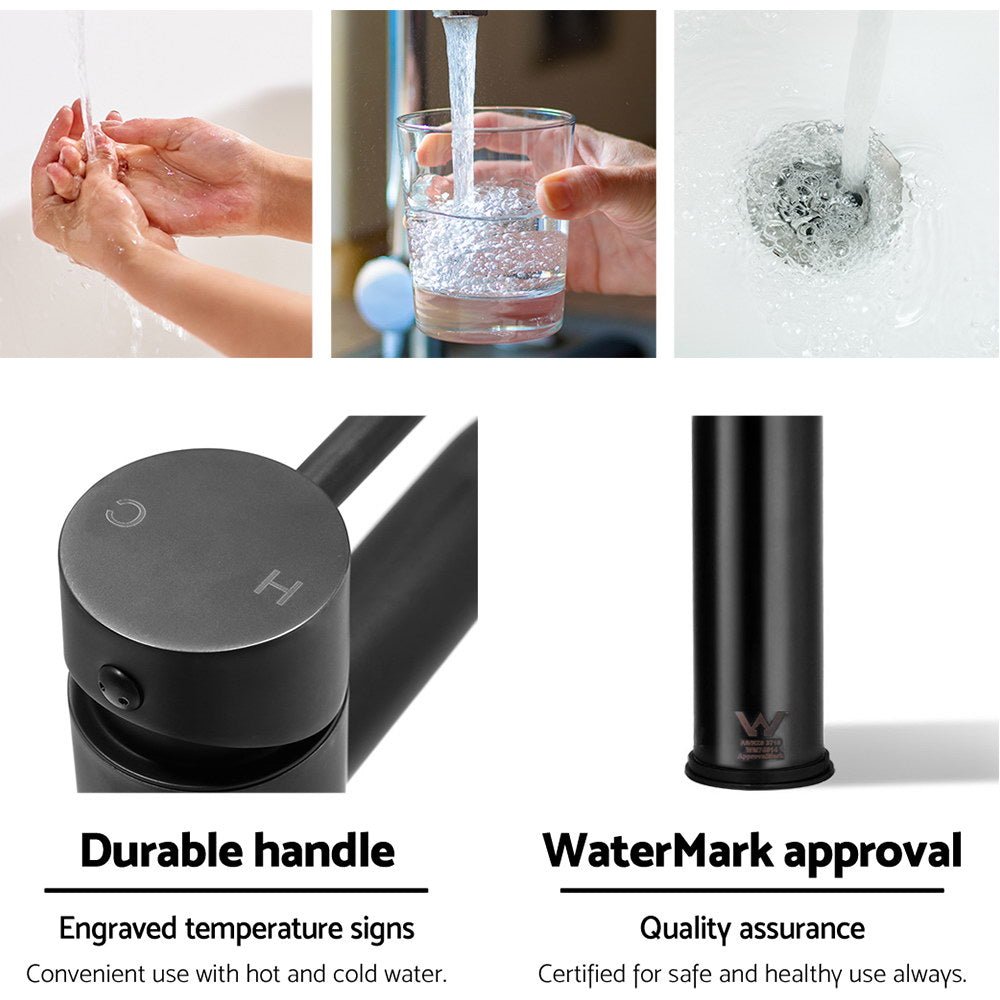 Cefito Bathroom Basin Mixer Tap Round Tall Faucet Vanity Laundry Black - Home & Garden > DIY - Rivercity House & Home Co. (ABN 18 642 972 209) - Affordable Modern Furniture Australia