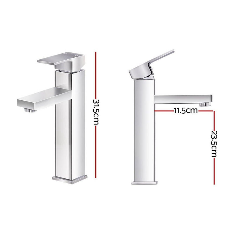 Cefito Bathroom Basin Mixer Tap Square Tall Faucet Vanity Laundry Chrome - Home & Garden > DIY - Rivercity House & Home Co. (ABN 18 642 972 209) - Affordable Modern Furniture Australia