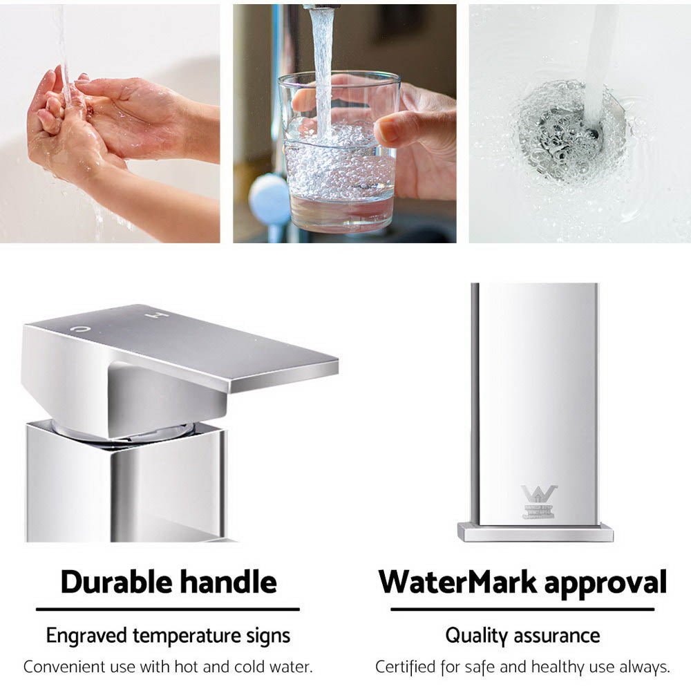 Cefito Bathroom Basin Mixer Tap Square Tall Faucet Vanity Laundry Chrome - Home & Garden > DIY - Rivercity House & Home Co. (ABN 18 642 972 209) - Affordable Modern Furniture Australia