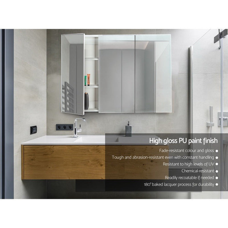 Cefito Bathroom Mirror Cabinet 1200x720mm White - Furniture > Bathroom - Rivercity House & Home Co. (ABN 18 642 972 209) - Affordable Modern Furniture Australia