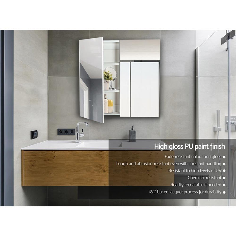 Cefito Bathroom Mirror Cabinet 750x720mm White - Furniture > Bathroom - Rivercity House & Home Co. (ABN 18 642 972 209) - Affordable Modern Furniture Australia