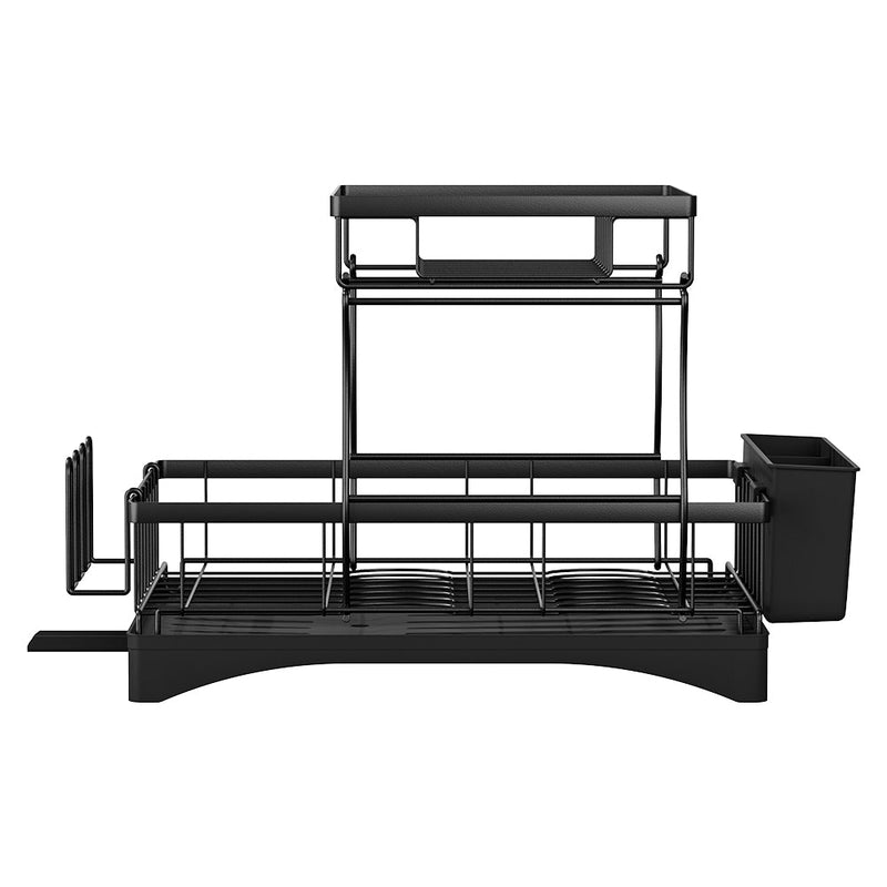 Expandable 2 Tier Dish Rack Drainer Black - Home & Garden > Kitchenware - Rivercity House & Home Co. (ABN 18 642 972 209) - Affordable Modern Furniture Australia