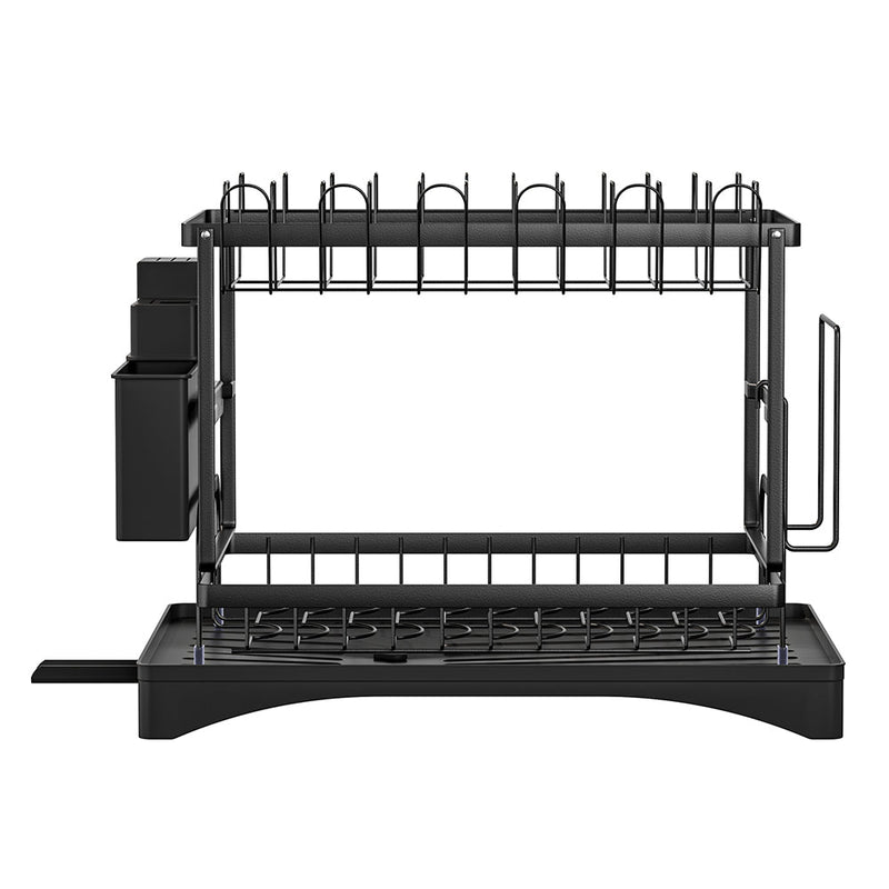 All In One 2 Tier Dish Rack Drainer Black - Home & Garden > Kitchenware - Rivercity House & Home Co. (ABN 18 642 972 209) - Affordable Modern Furniture Australia