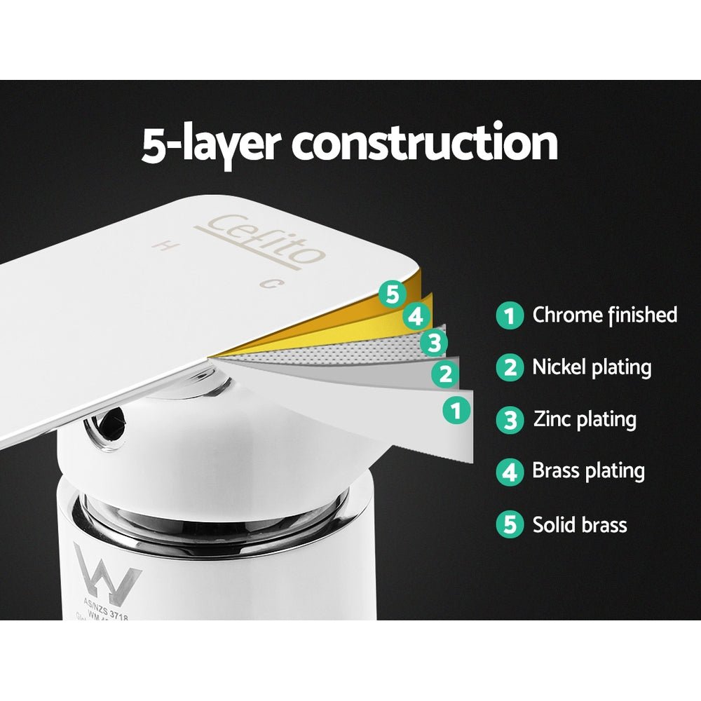Cefito Shower Mixer Tap Wall Bath Taps Brass Hot Cold Basin Bathroom Chrome - Home & Garden > Bathroom Accessories - Rivercity House & Home Co. (ABN 18 642 972 209) - Affordable Modern Furniture Australia