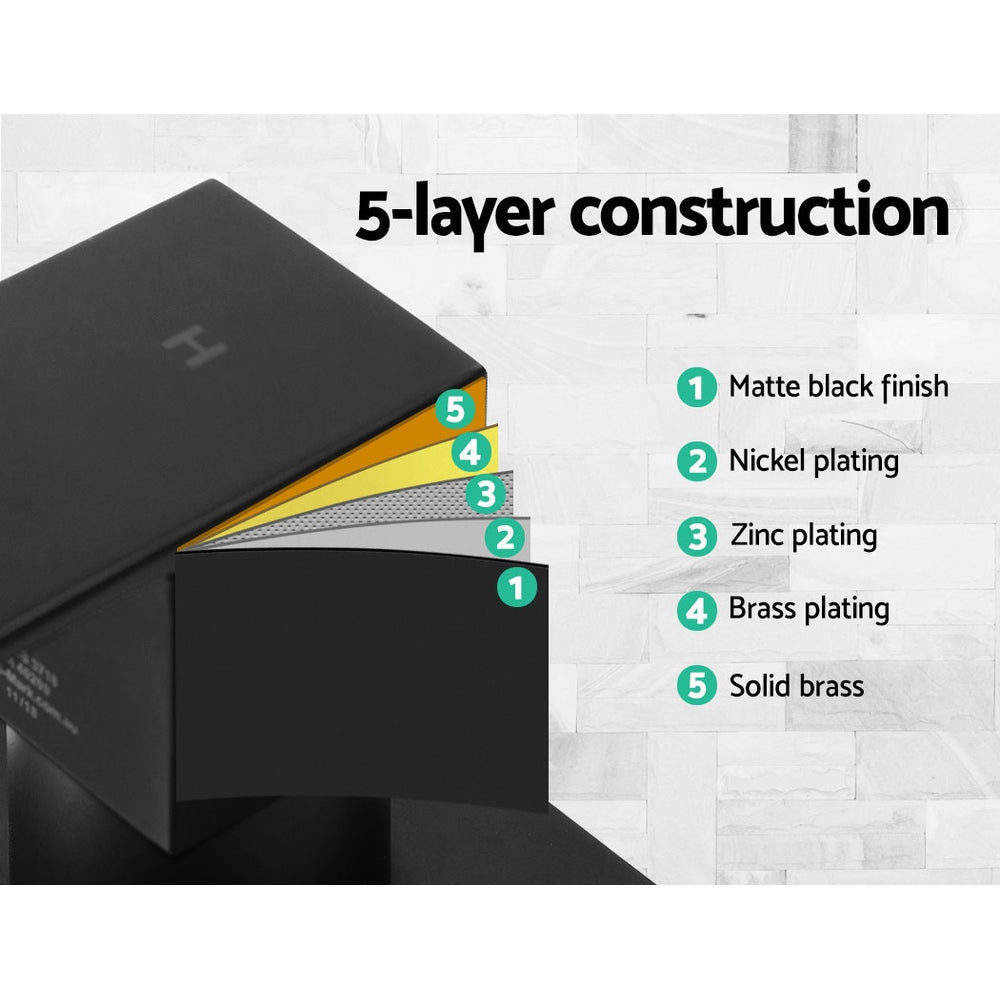 Cefito Shower Twins Tap Wall Bath Taps Brass Hot Cold Basin Bathroom Black - Home & Garden > Bathroom Accessories - Rivercity House & Home Co. (ABN 18 642 972 209) - Affordable Modern Furniture Australia