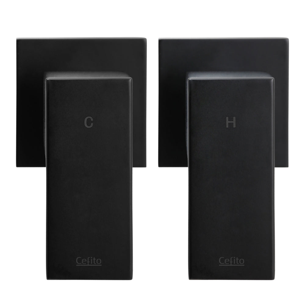 Cefito Shower Twins Tap Wall Bath Taps Brass Hot Cold Basin Bathroom Black - Home & Garden > Bathroom Accessories - Rivercity House & Home Co. (ABN 18 642 972 209) - Affordable Modern Furniture Australia