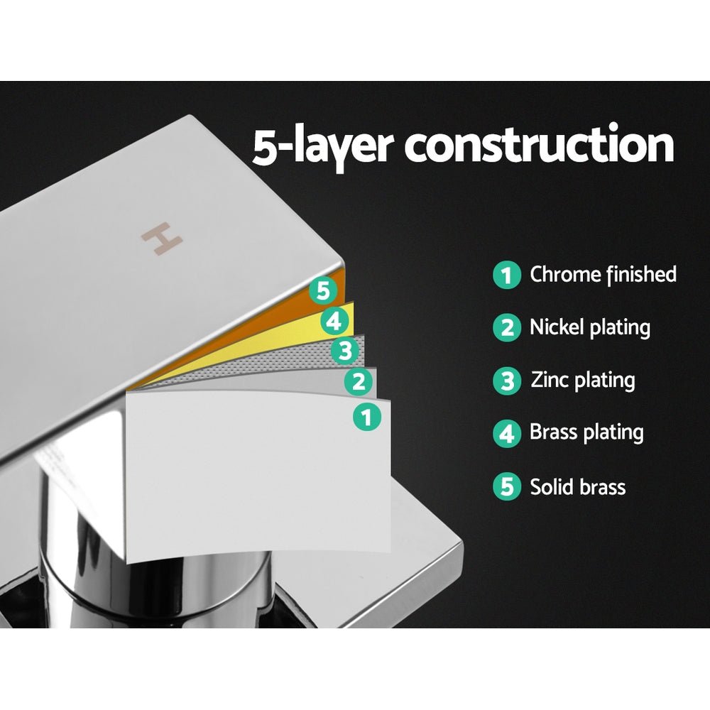 Cefito Shower Twins Tap Wall Bath Taps Brass Hot Cold Basin Bathroom Chrome - Home & Garden > Bathroom Accessories - Rivercity House & Home Co. (ABN 18 642 972 209) - Affordable Modern Furniture Australia