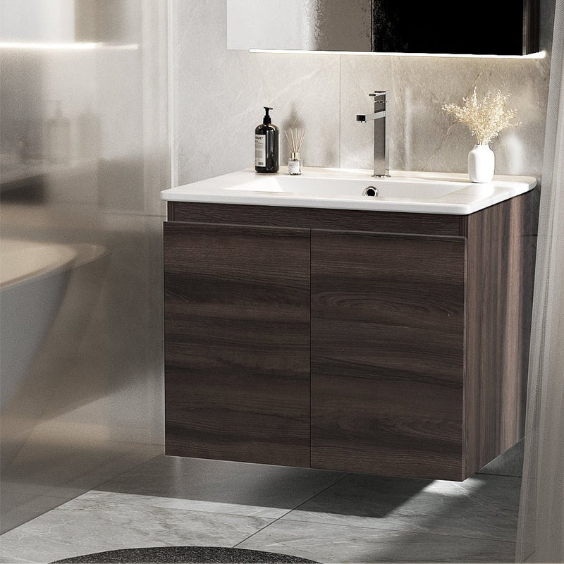Cefito Vanity Unit 600mm with Basin Walnut - Furniture > Bathroom - Rivercity House & Home Co. (ABN 18 642 972 209) - Affordable Modern Furniture Australia