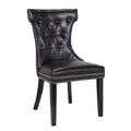 Century 2X Dining Chair Black Pu Wooden Legs