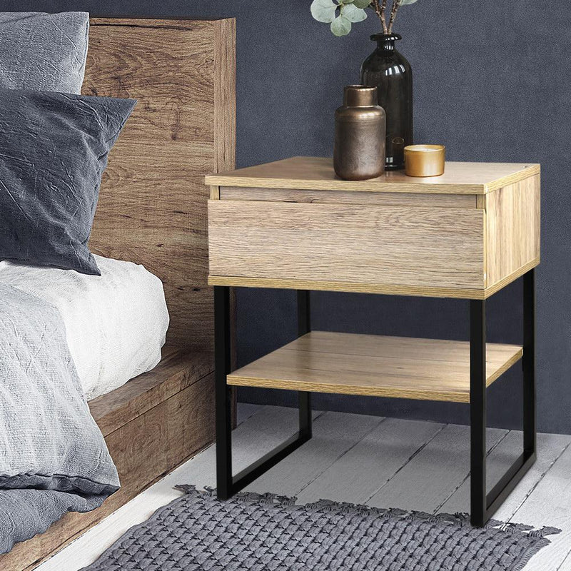 Chest Style Metal Bedside Table - Furniture - Rivercity House & Home Co. (ABN 18 642 972 209) - Affordable Modern Furniture Australia