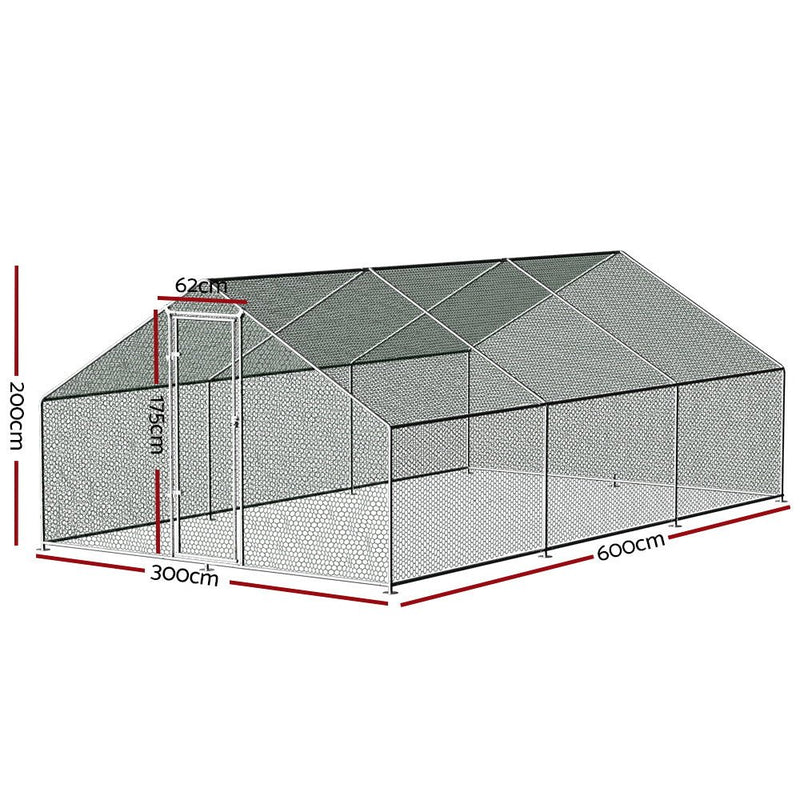Chicken Coop Cage Run Rabbit Hutch Large Walk In Hen Enclosure Cover 3mx6m - Pet Care > Farm Supplies - Rivercity House & Home Co. (ABN 18 642 972 209)