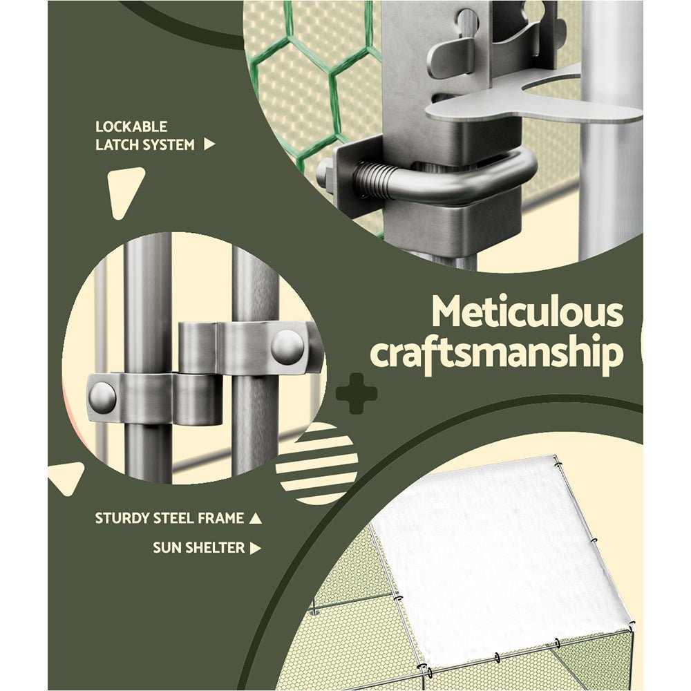 Chicken Coop Cage Run Rabbit Hutch Large Walk In Hen House Cover 3mx4mx2m - Pet Care > Farm Supplies - Rivercity House & Home Co. (ABN 18 642 972 209) - Affordable Modern Furniture Australia