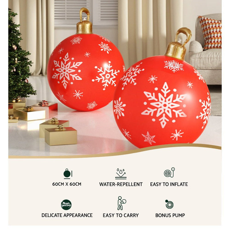 Christmas Inflatable Ball 60cm Decoration Giant Bauble Red - Occasions > Christmas - Rivercity House & Home Co. (ABN 18 642 972 209) - Affordable Modern Furniture Australia