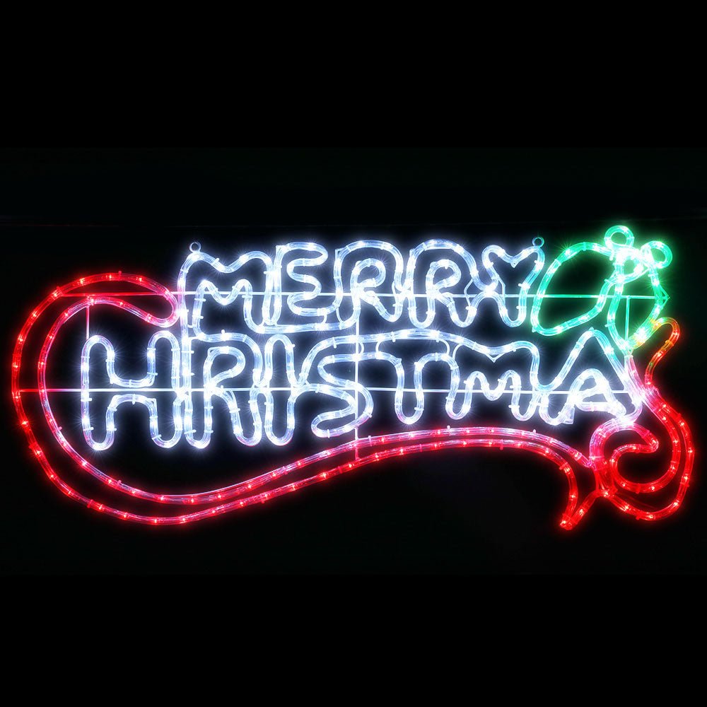 Christmas Motif Lights LED Rope Merry Xmas Waterproof Colourful - Rivercity House & Home Co. (ABN 18 642 972 209) - Affordable Modern Furniture Australia