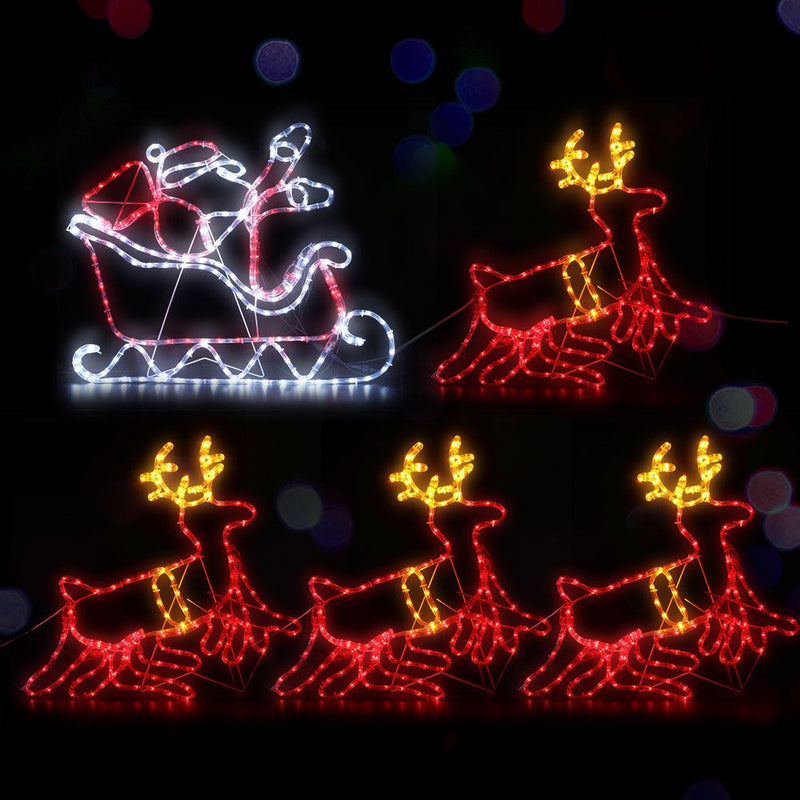 Christmas Motif Lights LED Rope Reindeer Waterproof Colourful Xmas - Rivercity House & Home Co. (ABN 18 642 972 209) - Affordable Modern Furniture Australia