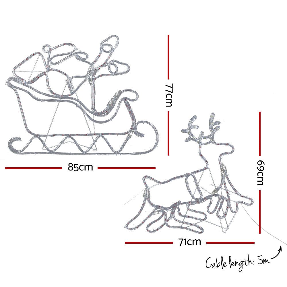 Christmas Motif Lights LED Rope Reindeer Waterproof Colourful Xmas - Rivercity House & Home Co. (ABN 18 642 972 209) - Affordable Modern Furniture Australia