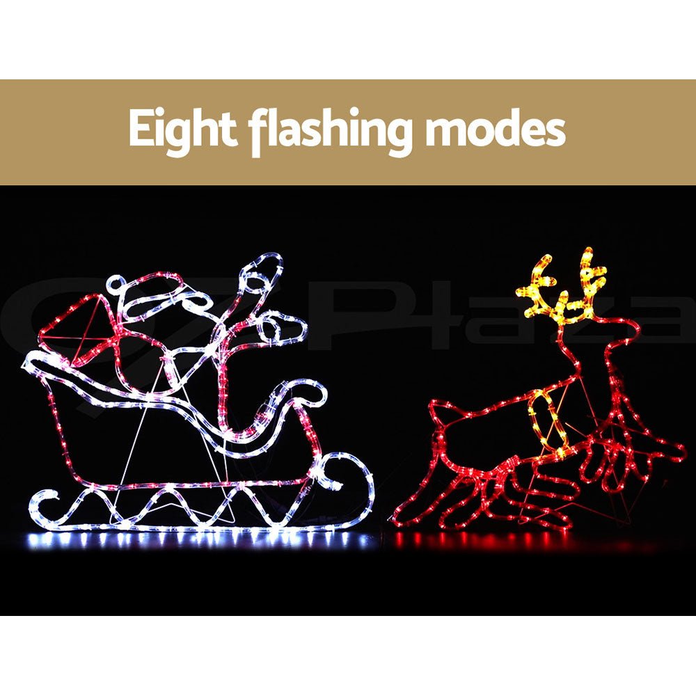 Christmas Motif Lights LED Rope Reindeer Waterproof Colourful Xmas - Rivercity House & Home Co. (ABN 18 642 972 209) - Affordable Modern Furniture Australia