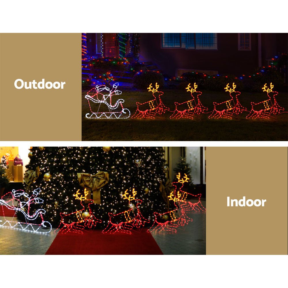 Christmas Motif Lights LED Rope Reindeer Waterproof Colourful Xmas - Rivercity House & Home Co. (ABN 18 642 972 209) - Affordable Modern Furniture Australia