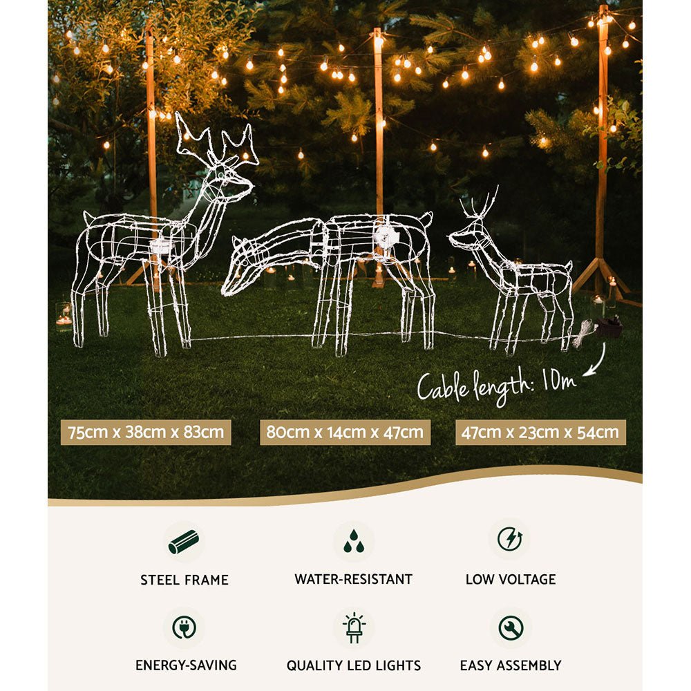 Christmas Motif Lights LED Rope Reindeer Waterproof Outdoor - Rivercity House & Home Co. (ABN 18 642 972 209) - Affordable Modern Furniture Australia
