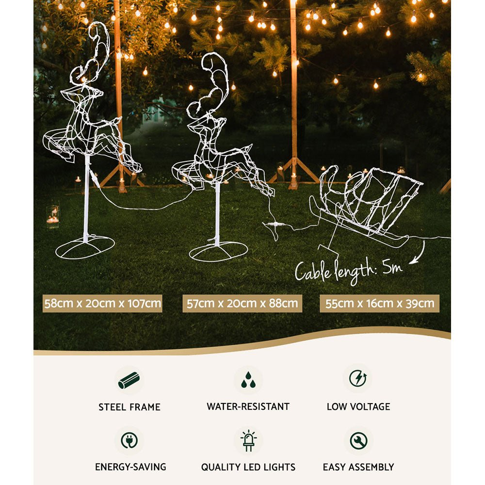 Christmas Motif Lights LED Rope Reindeer Waterproof Outdoor Xmas - Rivercity House & Home Co. (ABN 18 642 972 209) - Affordable Modern Furniture Australia