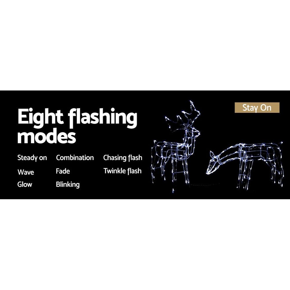 Christmas Motif Lights LED Rope Reindeer Waterproof Solar Powered - Rivercity House & Home Co. (ABN 18 642 972 209) - Affordable Modern Furniture Australia