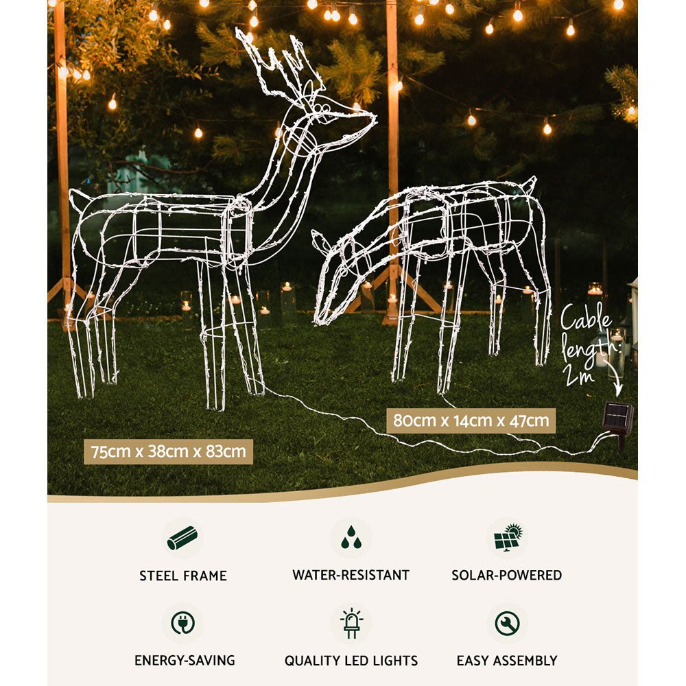 Christmas Motif Lights LED Rope Reindeer Waterproof Solar Powered - Rivercity House & Home Co. (ABN 18 642 972 209) - Affordable Modern Furniture Australia