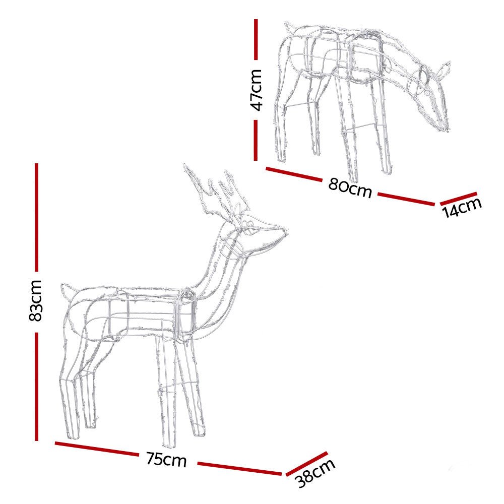 Christmas Motif Lights LED Rope Reindeer Waterproof Solar Powered - Rivercity House & Home Co. (ABN 18 642 972 209) - Affordable Modern Furniture Australia