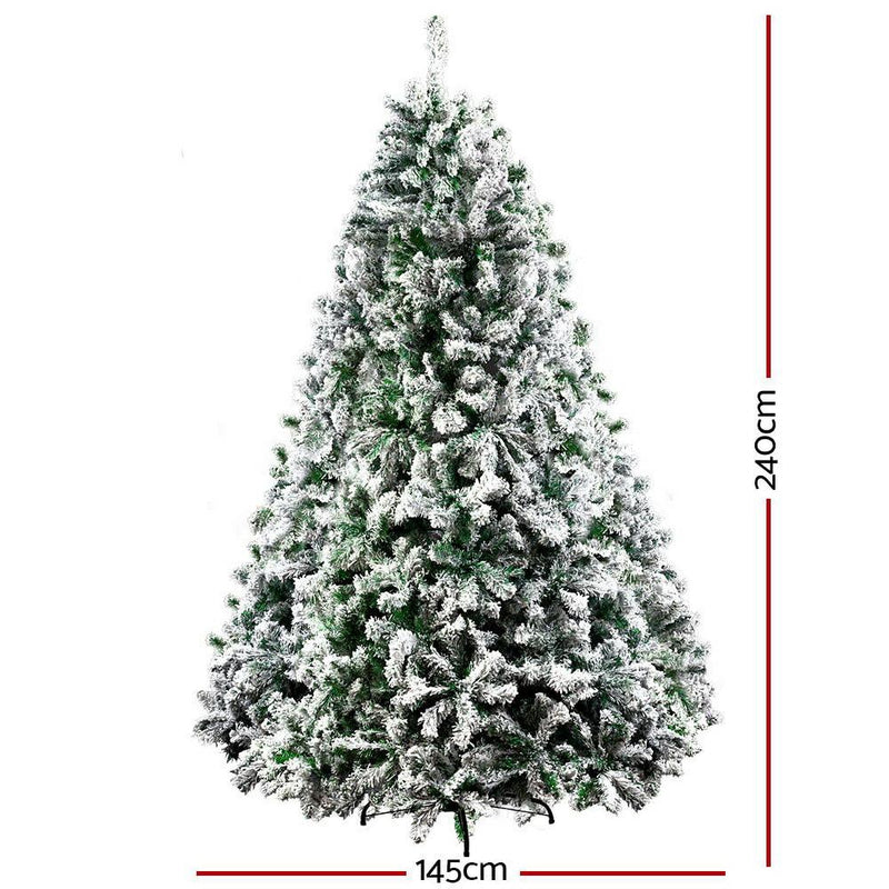 Christmas Tree 2.4M 8FT Xmas Decorations Snow Home Decor 1500 Tips - Rivercity House & Home Co. (ABN 18 642 972 209) - Affordable Modern Furniture Australia