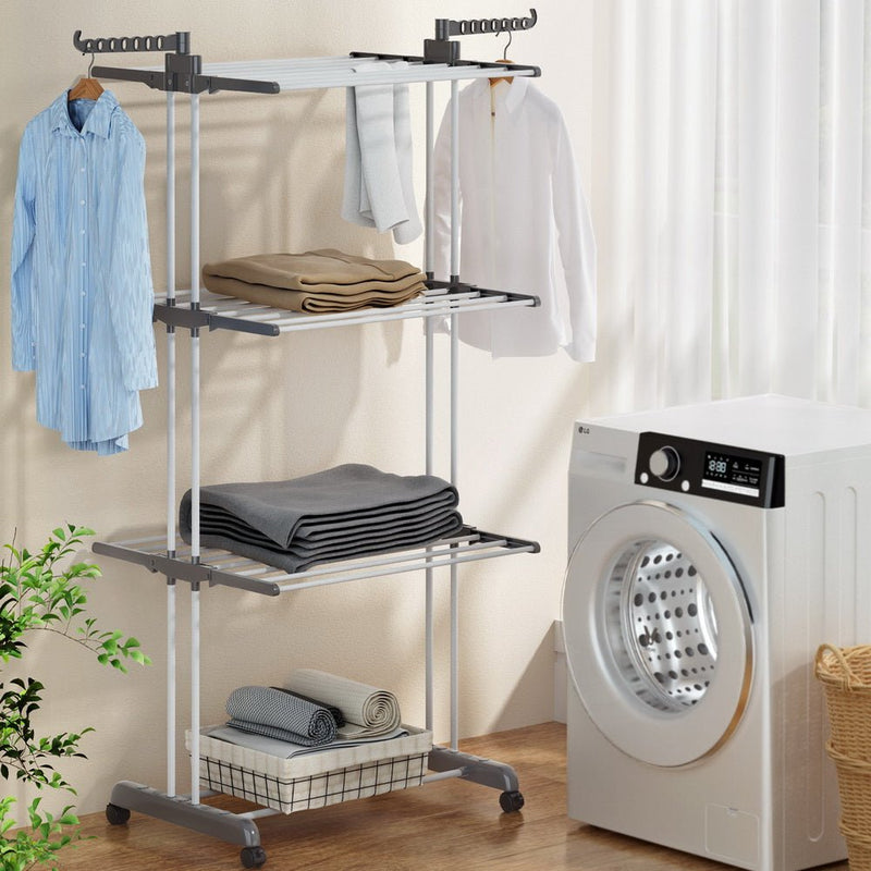 Clothes Drying Rack 173cm Coat Aier Hanger Foldable - Furniture > Bedroom - Rivercity House & Home Co. (ABN 18 642 972 209) - Affordable Modern Furniture Australia