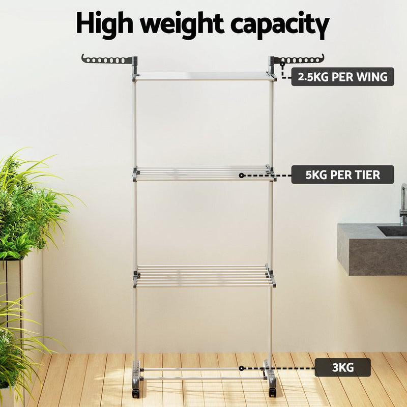 Clothes Drying Rack 173cm Coat Aier Hanger Foldable - Furniture > Bedroom - Rivercity House & Home Co. (ABN 18 642 972 209) - Affordable Modern Furniture Australia