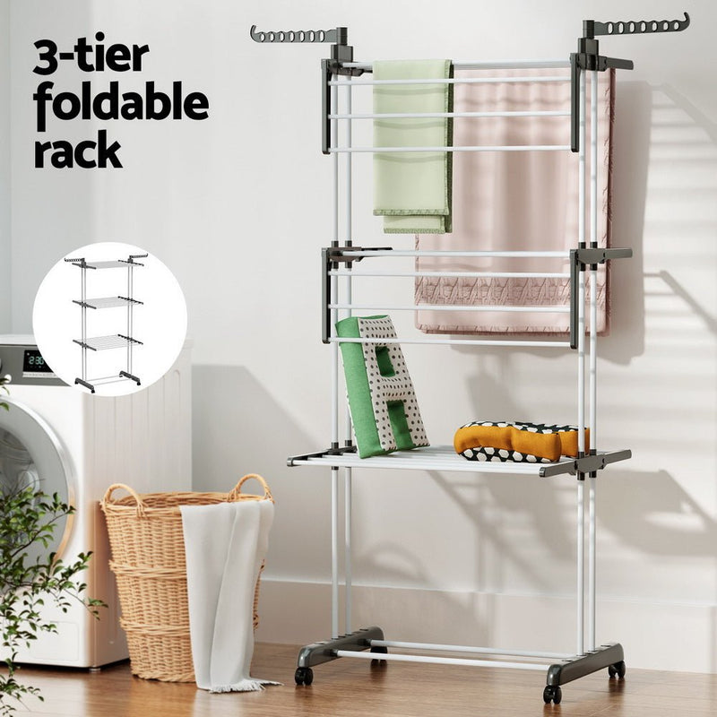 Clothes Drying Rack 173cm Coat Aier Hanger Foldable - Furniture > Bedroom - Rivercity House & Home Co. (ABN 18 642 972 209) - Affordable Modern Furniture Australia