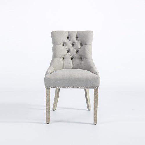 Coaster 2X Dining Chair Light Grey Linen White Wash Legs - Furniture > Dining - Rivercity House & Home Co. (ABN 18 642 972 209) - Affordable Modern Furniture Australia