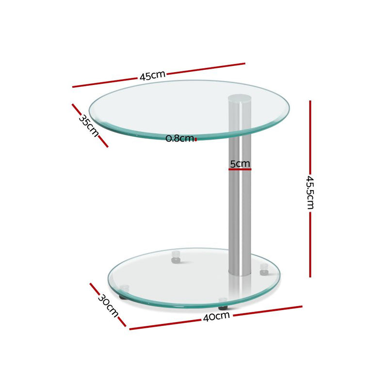 Coffee Table | Oval Tempered Glass (Great For Bedside Too) - Rivercity House & Home Co. (ABN 18 642 972 209) - Affordable Modern Furniture Australia