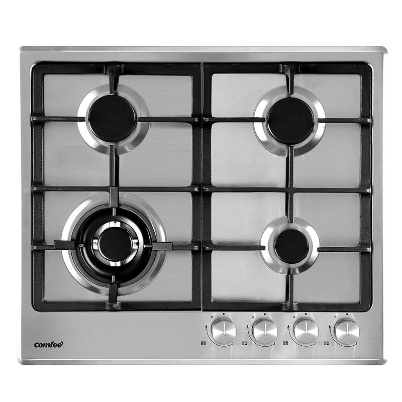 Comfee 60cm Gas Cooktop Stainless Steel 4 Burners Kitchen Stove Cook Top NG LPG - Appliances > Kitchen Appliances - Rivercity House & Home Co. (ABN 18 642 972 209) - Affordable Modern Furniture Australia