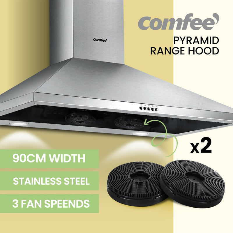 Comfee Rangehood 900mm Stainless Steel Canopy With 2 PCS Filter Replacement Combo - Appliances > Kitchen Appliances - Rivercity House & Home Co. (ABN 18 642 972 209) - Affordable Modern Furniture Australia