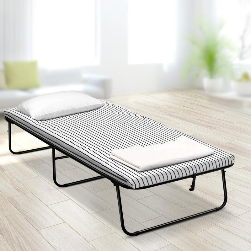 Compact Foldable Single Bed (Mattress Included) - Furniture > Bedroom - Rivercity House & Home Co. (ABN 18 642 972 209) - Affordable Modern Furniture Australia
