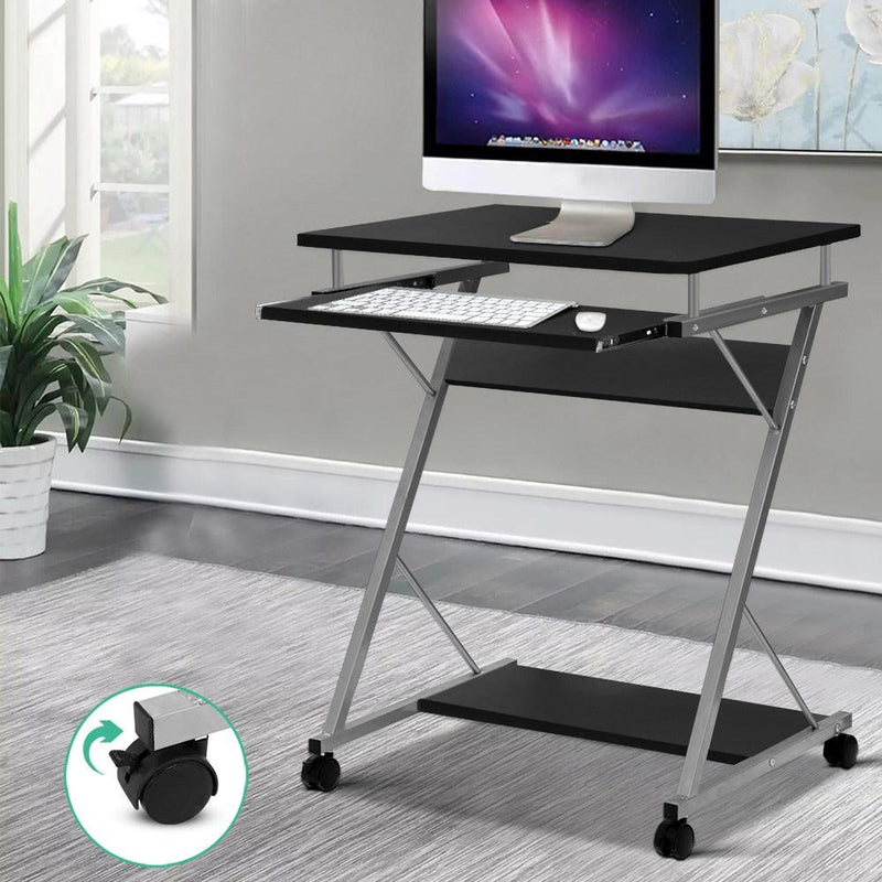 Compact Portable Desk with Slide Out Keyboard Tray (Black) - Rivercity House & Home Co. (ABN 18 642 972 209) - Affordable Modern Furniture Australia