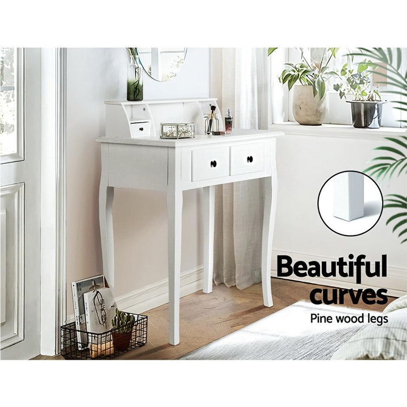 Console Dressing Table Jewellery Cabinet With 4 Drawers - White - Rivercity House & Home Co. (ABN 18 642 972 209) - Affordable Modern Furniture Australia