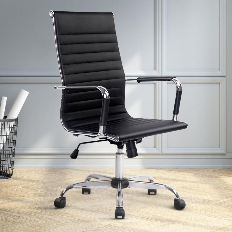 Contemporary High Back Office Chair (Black) - Furniture - Rivercity House & Home Co. (ABN 18 642 972 209) - Affordable Modern Furniture Australia
