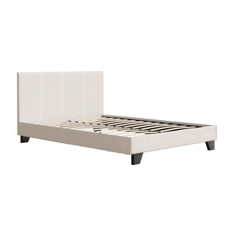Coogee Double Bed Frame Cuddly Beige Bouclé - Furniture > Bedroom - Rivercity House & Home Co. (ABN 18 642 972 209)