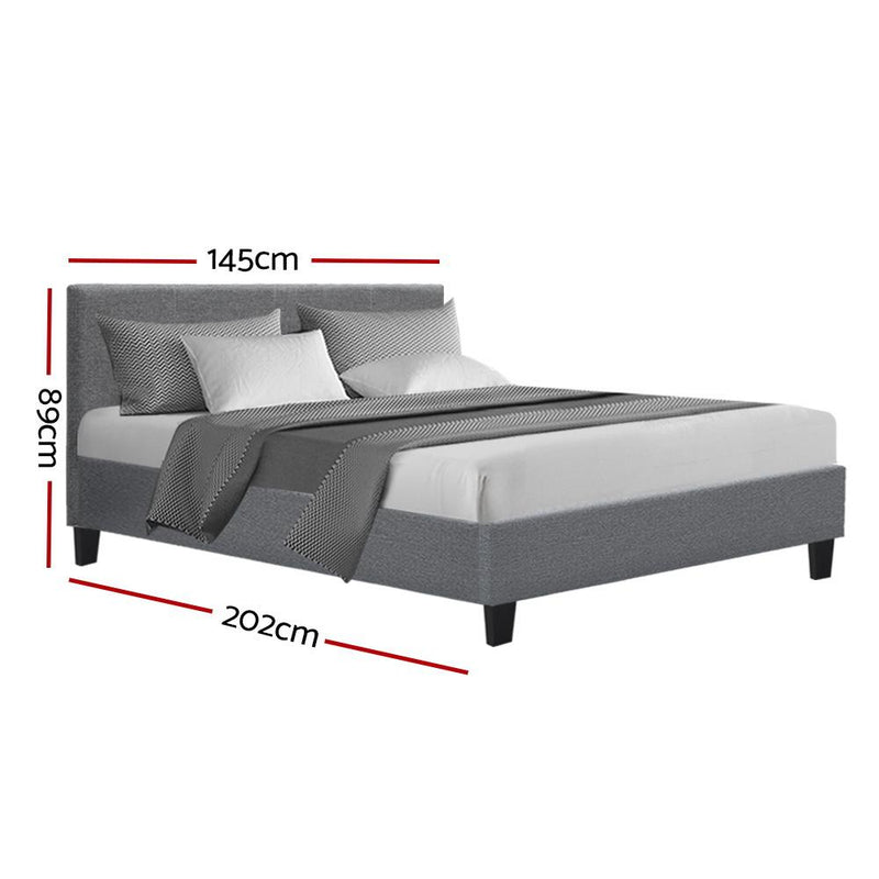 Coogee Double Bed Frame Grey - Furniture > Bedroom - Rivercity House And Home Co.