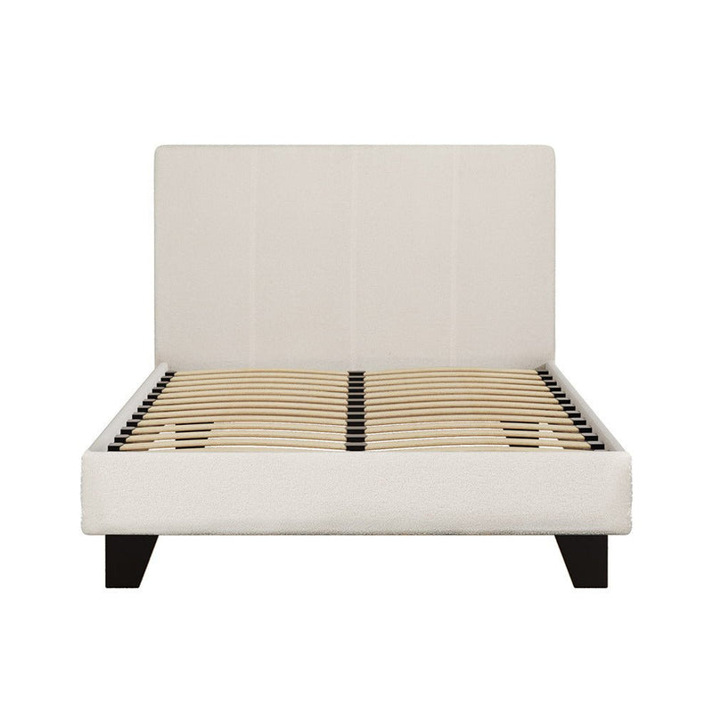 Coogee King Single Bed Frame Cuddly Beige Bouclé - Furniture > Bedroom - Rivercity House & Home Co. (ABN 18 642 972 209) - Affordable Modern Furniture Australia