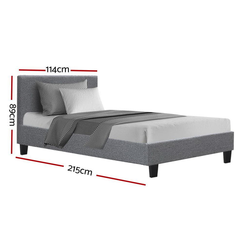 Coogee King Single Bed Frame Grey - Rivercity House & Home Co. (ABN 18 642 972 209) - Affordable Modern Furniture Australia