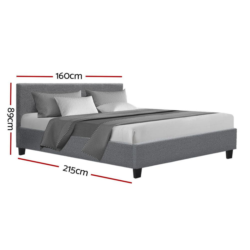 Coogee Queen Bed Frame Grey - Rivercity House & Home Co. (ABN 18 642 972 209) - Affordable Modern Furniture Australia