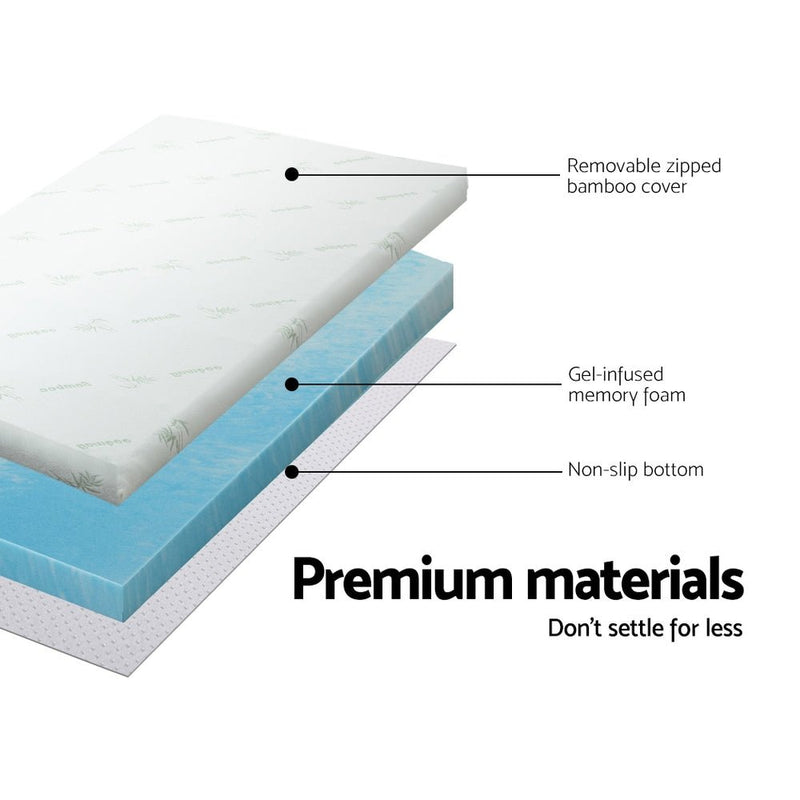 Cool Gel Swirl Infused Memory Foam 5CM Thick Mattress Topper With Bamboo Cover - Queen - Mid-Season Super Sale - Rivercity House & Home Co. (ABN 18 642 972 209) - Affordable Modern Furniture Australia