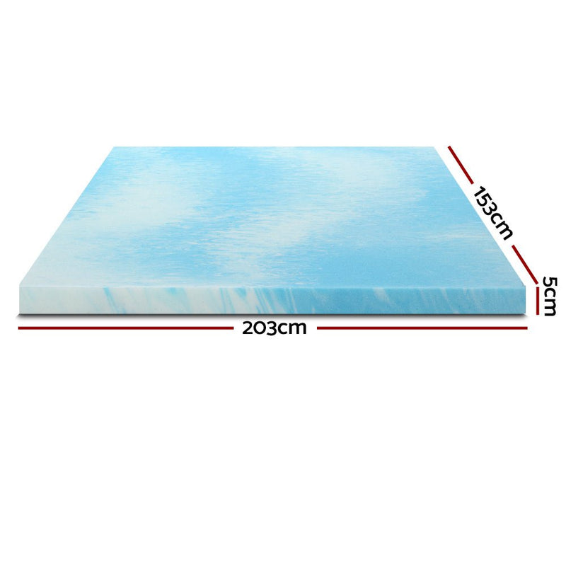 Cool Gel Swirl Infused Memory Foam 5CM Thick Mattress Topper With Bamboo Cover - Queen - Mid-Season Super Sale - Rivercity House & Home Co. (ABN 18 642 972 209) - Affordable Modern Furniture Australia